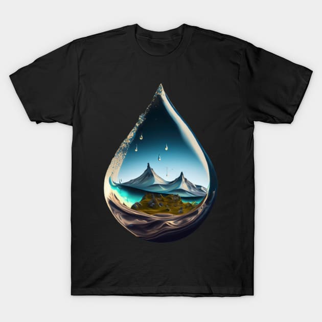 mountain in a droplet of water T-Shirt by  Sunrise Podium 